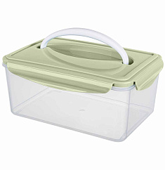 КОНТЕЙНЕР ДЛЯ ПРОДУКТОВ ГЕРМЕТИЧНЫЙ SMART LOCK С РУЧКОЙ  ПРЯМОУГОЛЬНЫЙ 2,5Л (Зеленый)