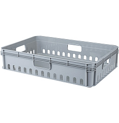 ЯЩИК УНИВЕРСАЛЬНЫЙ ПЕРФОРИРОВАННЫЙ «ЕВРОБОКС», 600Х400Х130 ММ, 27Л (серый)