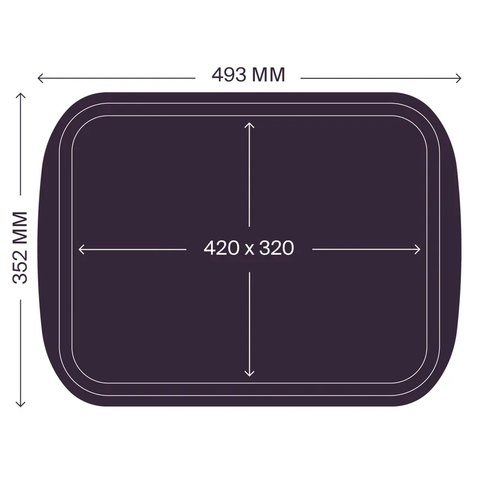 ПОДНОС (ЗЕЛЕНЫЙ-ПП) 450х350 ММ